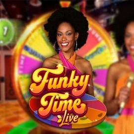 Funky Time slot logo by Evolution at Lucky 7 Casino